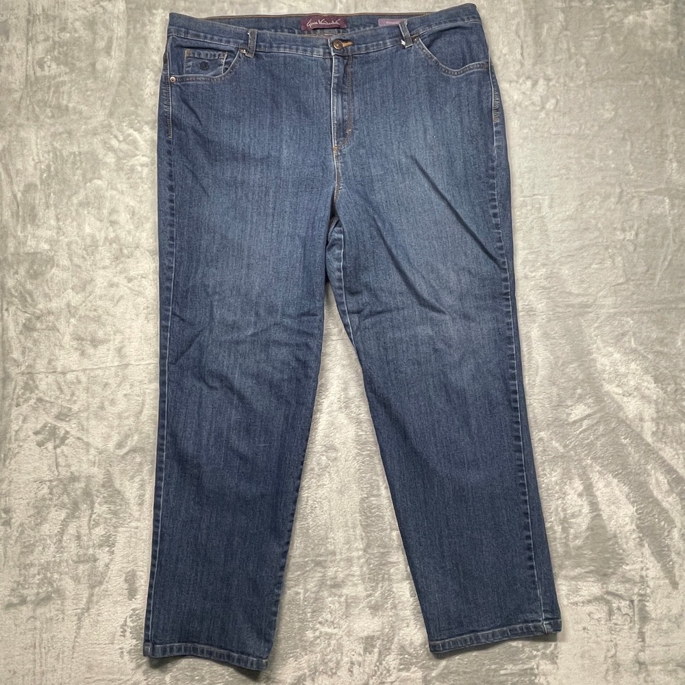 Gloria Vanderbilt Amanda Jeans Womens 20W Blue Straight High Rise Stretch Denim